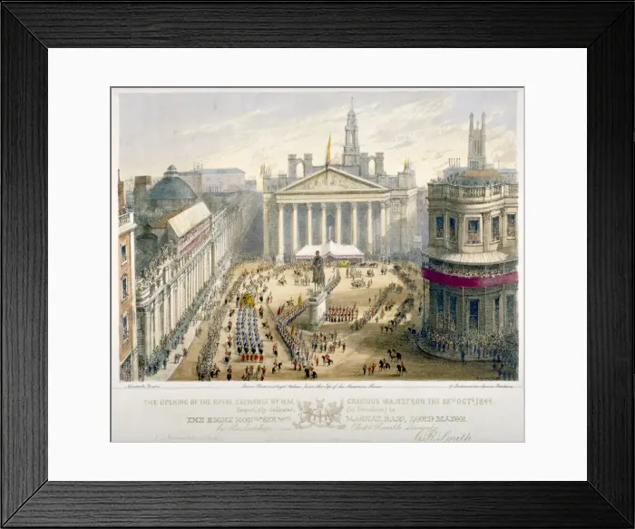 Framed Print : Opening of the Royal Exchange, City of London, 1844. Artist Framed Print : Opening of the Royal Exchange, City of London, 1844. Artist