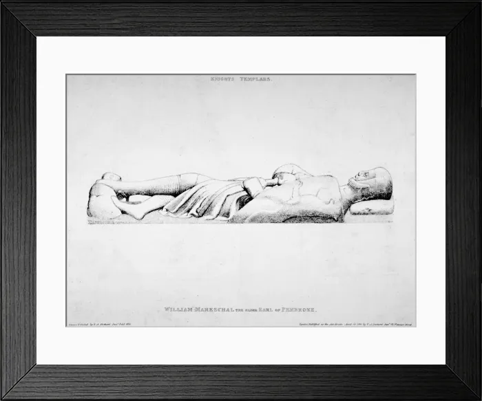 Framed Print : Effigy of William Marshall, Earl of Pembroke, Temple Church, City of London, 1840 Framed Print : Effigy of William Marshall, Earl of Pembroke, Temple Church, City of London, 1840