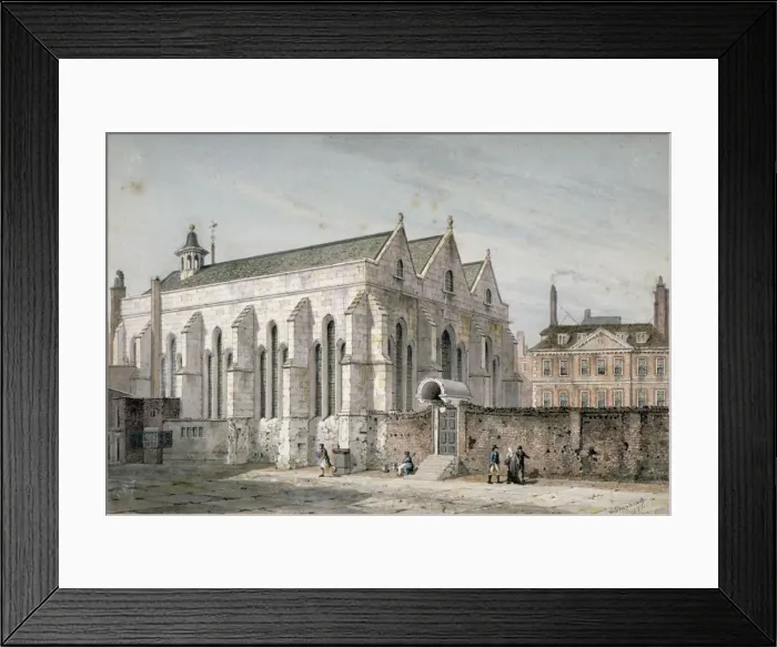 Framed Print : View of Temple Church, City of London, 1811. Artist Framed Print : View of Temple Church, City of London, 1811. Artist