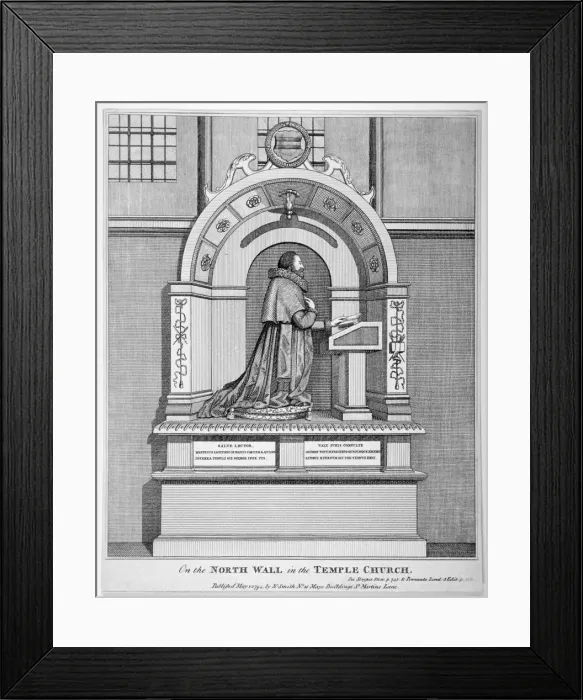 Framed Print : Monument to Richard Martin, Recorder of London, Temple Church, City of London, 1794 Framed Print : Monument to Richard Martin, Recorder of London, Temple Church, City of London, 1794