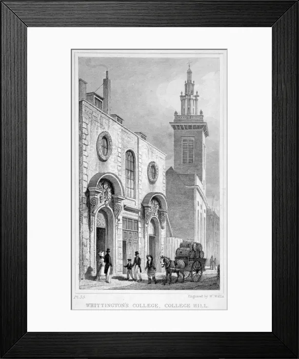 Framed Print : View of Whittington College, College Hill, City of London, 1830 Framed Print : View of Whittington College, College Hill, City of London, 1830