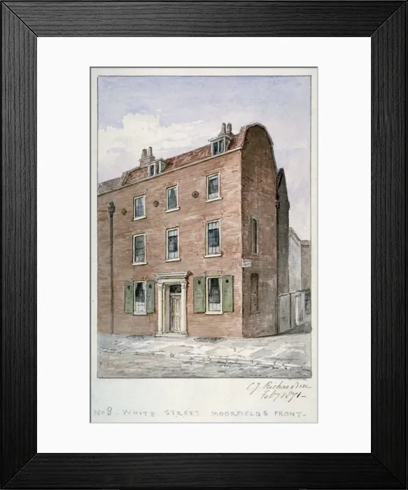 Framed Print : View of no 8 White Street, Moorfields, City of London, 1871 Framed Print : View of no 8 White Street, Moorfields, City of London, 1871
