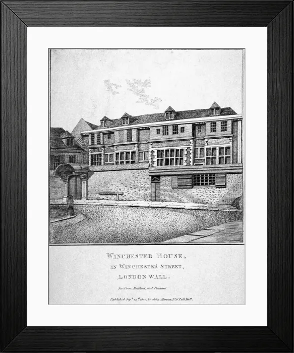 Framed Print : View of Winchester House in Winchester Place, London, 1800. Artist Framed Print : View of Winchester House in Winchester Place, London, 1800. Artist