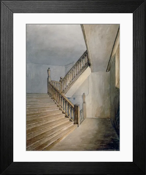 Framed Print : View of a staircase in Winchester House, Winchester Place, London, c1830 Framed Print : View of a staircase in Winchester House, Winchester Place, London, c1830