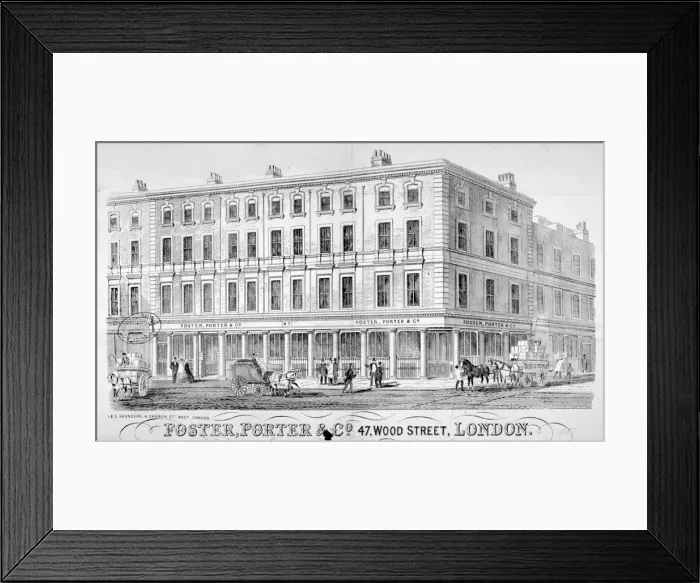 Framed Print : Premises of Foster, Porter & Co, no 47, Wood Street, City of London, 1857 Framed Print : Premises of Foster, Porter & Co, no 47, Wood Street, City of London, 1857