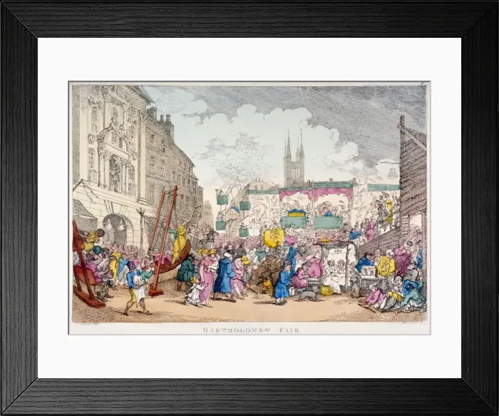 Framed Print : Bartholomew Fair, West Smithfield, City of London, 1813. Artist Framed Print : Bartholomew Fair, West Smithfield, City of London, 1813. Artist