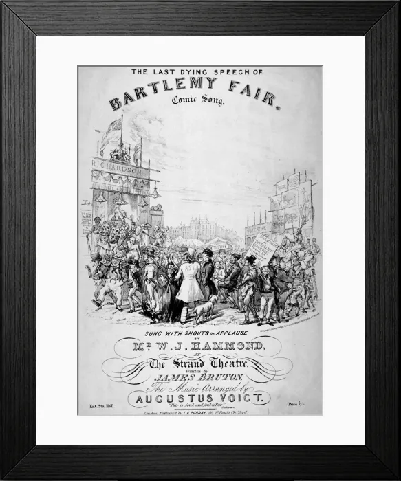 Framed Print : The last dying speech of Bartlemy Fair, 1855. Artist Framed Print : The last dying speech of Bartlemy Fair, 1855. Artist