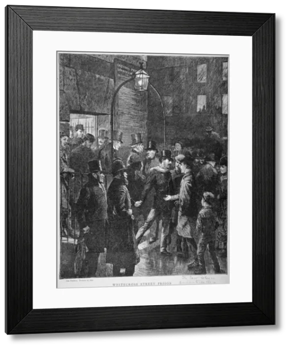 Framed Print : Scene at Whitecross Street Prison showing a release of prisoners, London, 1870. Artist Framed Print : Scene at Whitecross Street Prison showing a release of prisoners, London, 1870. Artist