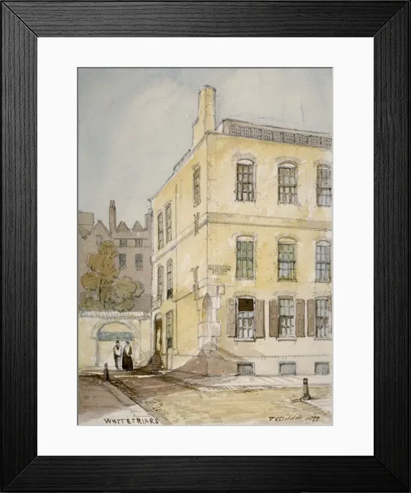 Framed Print : View of Whitefriars showing the corner of Lombard Street, City of London, 1851. Artist Framed Print : View of Whitefriars showing the corner of Lombard Street, City of London, 1851. Artist