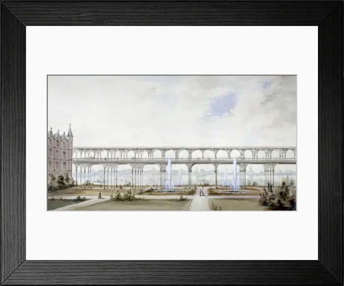 Framed Print : Temple Gardens, City of London, c1840. Artist Framed Print : Temple Gardens, City of London, c1840. Artist