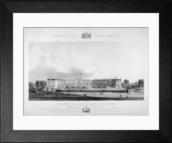 Framed Print : View of the Watermen and Lightermens Almshouses in Penge, Kent, 1842 Framed Print : View of the Watermen and Lightermens Almshouses in Penge, Kent, 1842