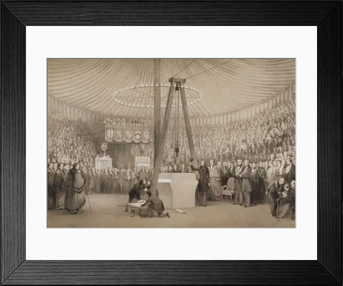 Framed Print : Prince Albert laying the first stone of the new Royal Exchange, London, 17th January Framed Print : Prince Albert laying the first stone of the new Royal Exchange, London, 17th January