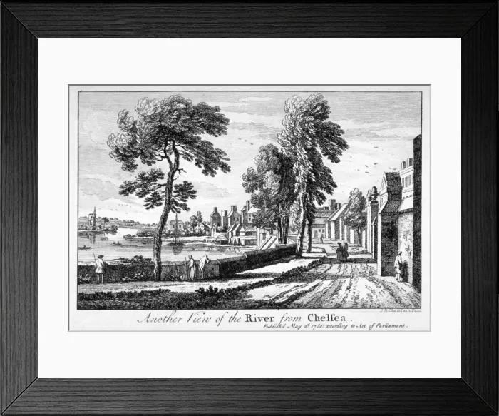 Framed Print : View of the River Thames from Chelsea, London, 1750 Framed Print : View of the River Thames from Chelsea, London, 1750