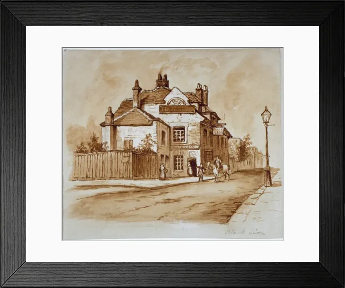Framed Print : View of the Black Lion Inn, Church Street, Chelsea, London, 1860 Framed Print : View of the Black Lion Inn, Church Street, Chelsea, London, 1860