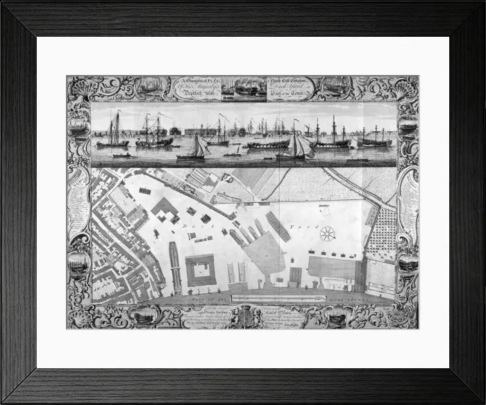 Framed Print : Deptford Docks, London, 1753. Artist