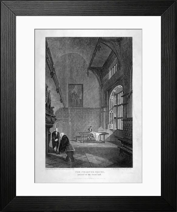 Framed Print : Interior of the Great Hall, Charterhouse, Finsbury, London, 1815 Framed Print : Interior of the Great Hall, Charterhouse, Finsbury, London, 1815