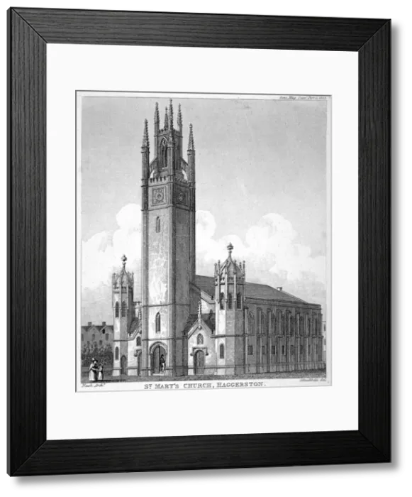 Framed Print : Church of St Mary Haggerston, Hackney, London, 1827 Framed Print : Church of St Mary Haggerston, Hackney, London, 1827