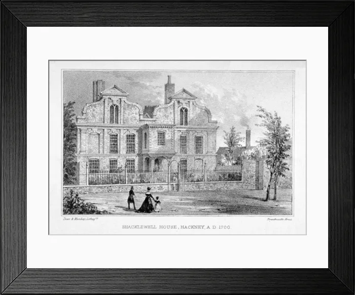 Framed Print : View of Shacklewell Manor House, Hackney, London, c1830. Artist: Dean and Munday Framed Print : View of Shacklewell Manor House, Hackney, London, c1830. Artist: Dean and Munday