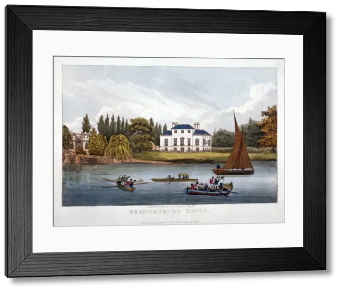 Framed Print : Brandenburgh House, Hammersmith, London, 1820. Artist: F Vincent Framed Print : Brandenburgh House, Hammersmith, London, 1820. Artist: F Vincent