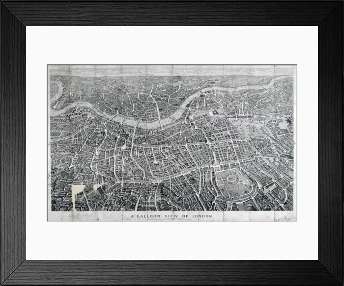 Framed Print : View of London from the north as seen from a balloon, 1851 Framed Print : View of London from the north as seen from a balloon, 1851