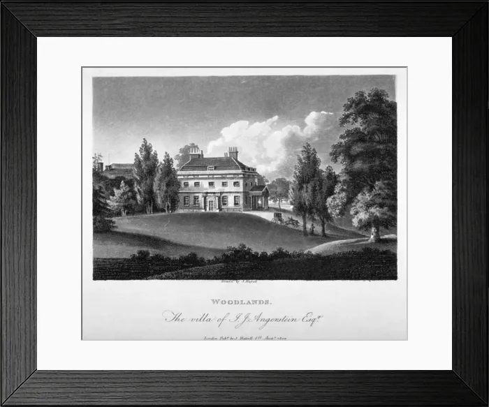Framed Print : View of Woodlands House, Blackheath, Greenwich, London, 1804 Framed Print : View of Woodlands House, Blackheath, Greenwich, London, 1804
