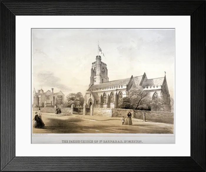 Framed Print : St Barnabas Church, Homerton, Hackney, London, c1850. Artist: CJ Greenwood Framed Print : St Barnabas Church, Homerton, Hackney, London, c1850. Artist: CJ Greenwood