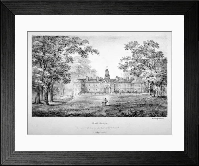 Framed Print : Morden College, St Germans Place, Greenwich, London, c1820 Framed Print : Morden College, St Germans Place, Greenwich, London, c1820
