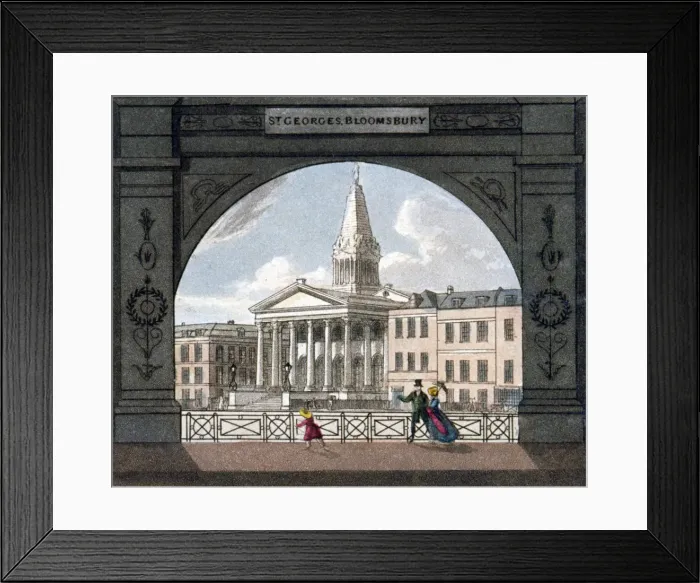 Framed Print : St Georges Church, Bloomsbury, Holborn, London, c1800 Framed Print : St Georges Church, Bloomsbury, Holborn, London, c1800