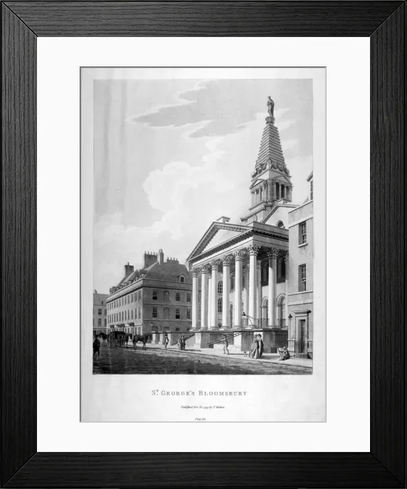 Framed Print : View of the Church of St George, Bloomsbury, London, 1799. Artist: Thomas Malton II Framed Print : View of the Church of St George, Bloomsbury, London, 1799. Artist: Thomas Malton II