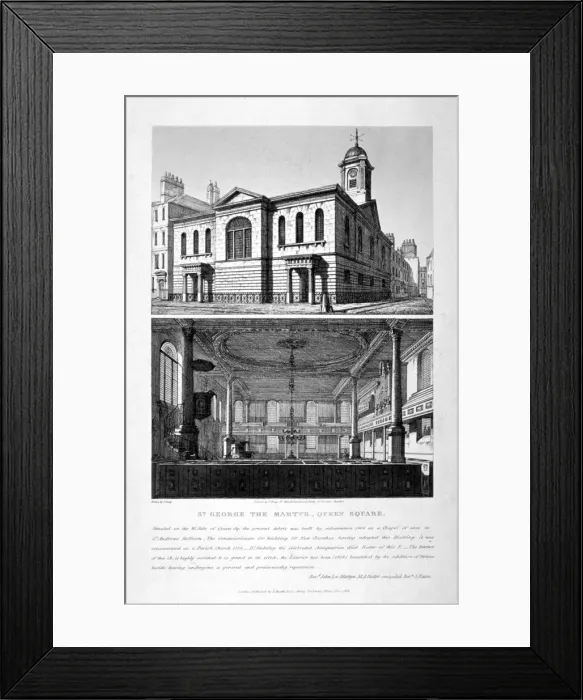 Framed Print : Church of St George the Martyr, Queen Street, Holborn, London, 1818. Artist: John Coney Framed Print : Church of St George the Martyr, Queen Street, Holborn, London, 1818. Artist: John Coney