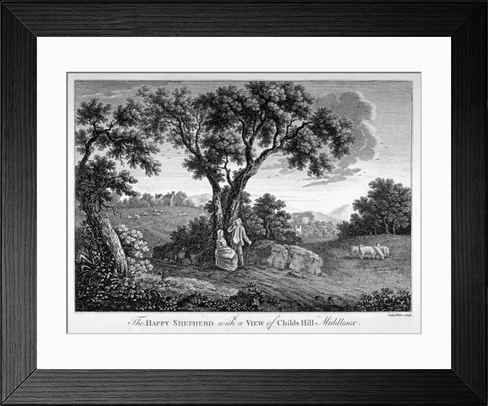 Framed Print : Childs Hill, Hampstead Heath, London, 1786. Artist: John Peltro