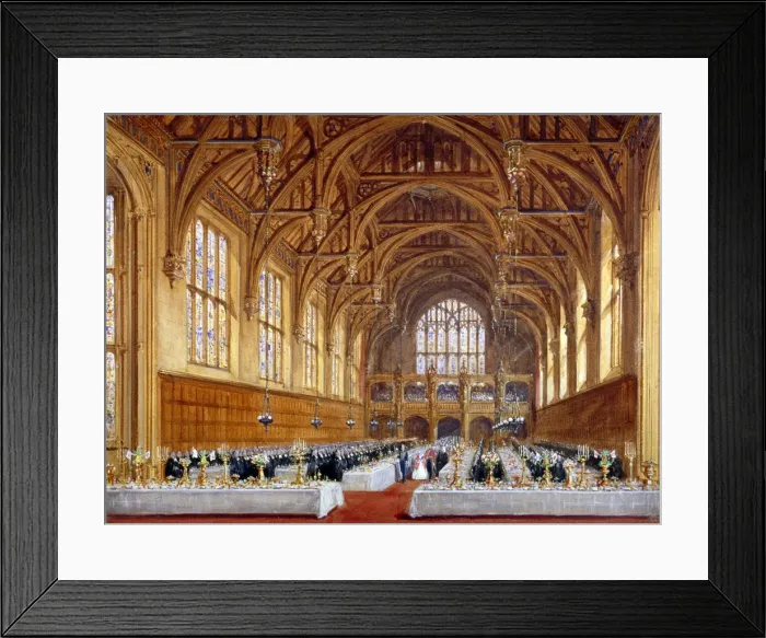 Framed Print : Opening of the new hall at Lincolns Inn, Holborn, London, 30th October 1845. Artist Framed Print : Opening of the new hall at Lincolns Inn, Holborn, London, 30th October 1845. Artist