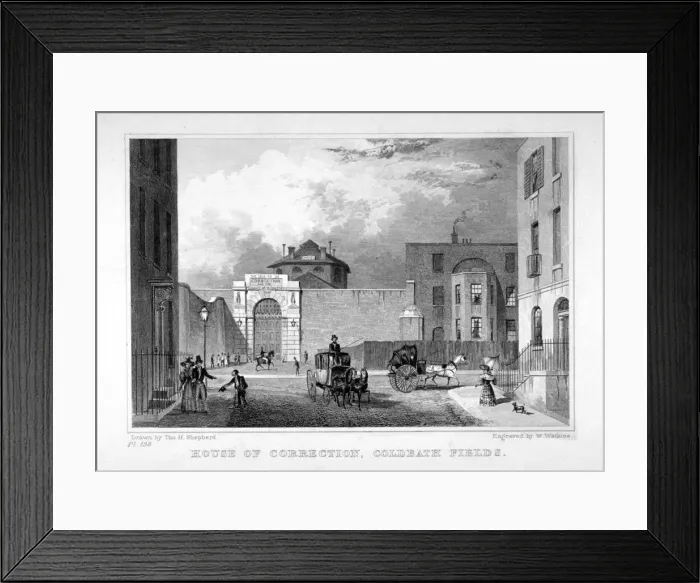 Framed Print : Cold Bath Fields Prison, Finsbury, London, 1830. Artist: W Watkins Framed Print : Cold Bath Fields Prison, Finsbury, London, 1830. Artist: W Watkins