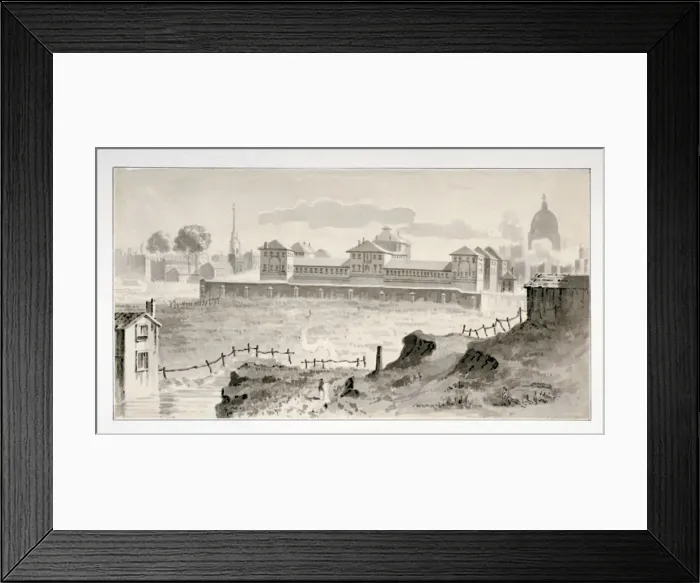 Framed Print : Cold Bath Fields Prison, Finsbury, London, c1810 Framed Print : Cold Bath Fields Prison, Finsbury, London, c1810