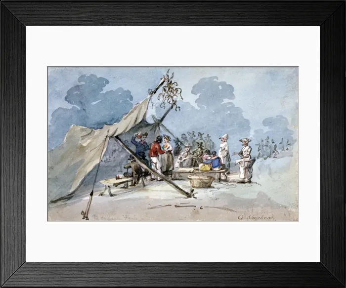 Framed Print : View of people attending Peckham Fair, London, c1820. Artist: George Shepherd Framed Print : View of people attending Peckham Fair, London, c1820. Artist: George Shepherd