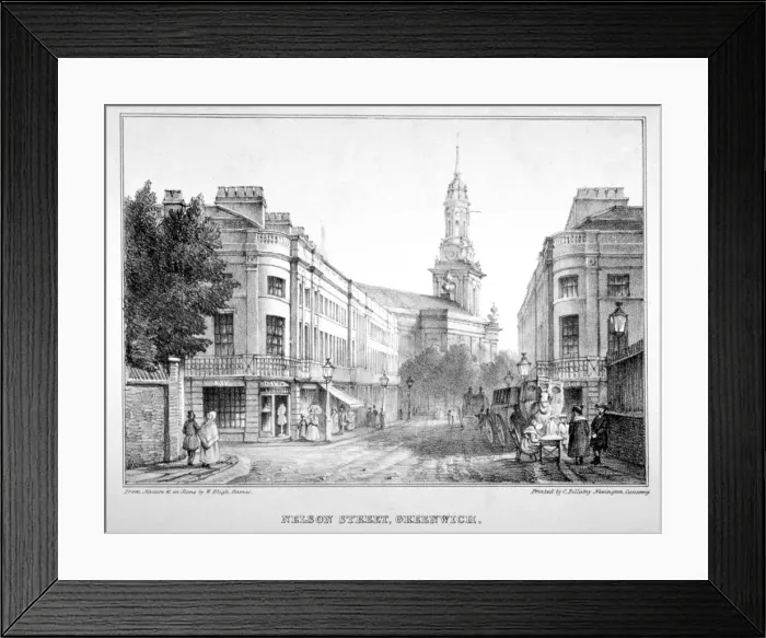 Framed Print : Nelson Street, Greenwich, London, c1830. Artist: W Bligh Barker Framed Print : Nelson Street, Greenwich, London, c1830. Artist: W Bligh Barker