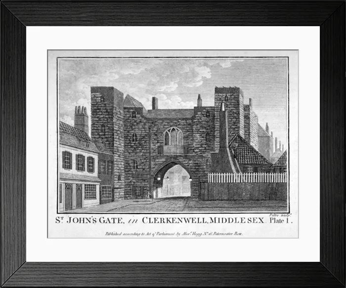 Framed Print : View of St Johns Gate, Clerkenwell, London, c1790. Artist: John Peltro Framed Print : View of St Johns Gate, Clerkenwell, London, c1790. Artist: John Peltro
