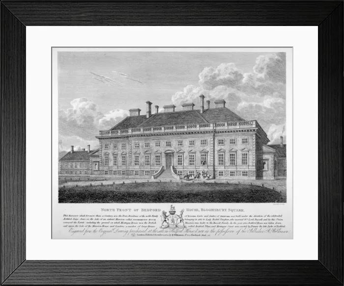 Framed Print : Bedford House, Bloomsbury Square, Bloomsbury, London, 1822. Artist: Bartholomew Howlett Framed Print : Bedford House, Bloomsbury Square, Bloomsbury, London, 1822. Artist: Bartholomew Howlett