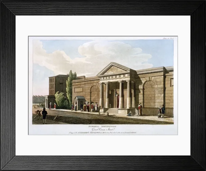 Framed Print : View of the Russell Institution, Great Coram Street, Bloomsbury, London, 1811. Artist Framed Print : View of the Russell Institution, Great Coram Street, Bloomsbury, London, 1811. Artist