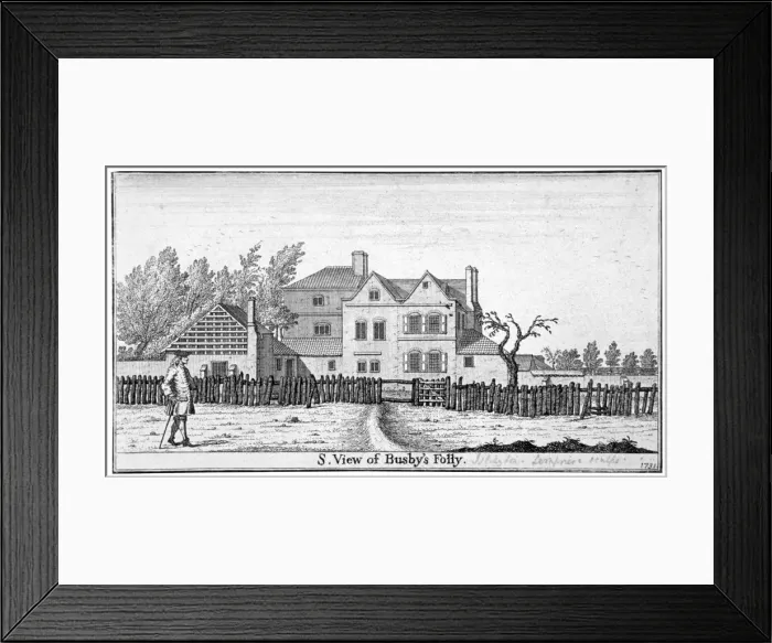 Framed Print : View of Busbys Folly, Islington, London, 1731. Artist: Clement Lempriere