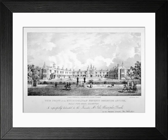 Framed Print : The Metropolitan Benefit Societies Asylum, Balls Pond Road, Islington, London, c1835 Framed Print : The Metropolitan Benefit Societies Asylum, Balls Pond Road, Islington, London, c1835