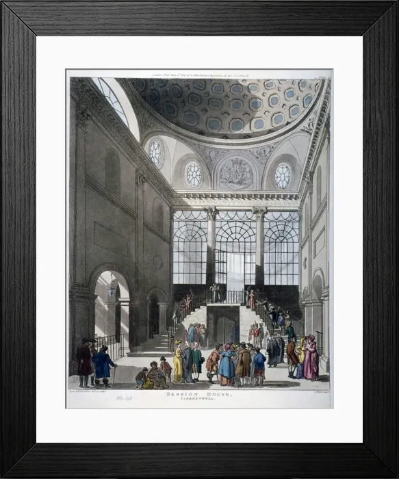 Framed Print : Interior view of the Middlesex Sessions House on Clerkenwell Green, London, 1809 Framed Print : Interior view of the Middlesex Sessions House on Clerkenwell Green, London, 1809