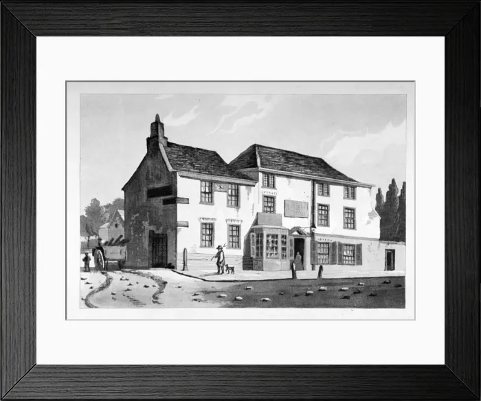 Framed Print : View of the Old Pied Bull Inn, Essex Road, Islington, London, c1790. Artist Framed Print : View of the Old Pied Bull Inn, Essex Road, Islington, London, c1790. Artist