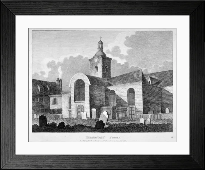 Framed Print : View of the Church of St Mary Magdalen, Bermondsey, London, 1809 Framed Print : View of the Church of St Mary Magdalen, Bermondsey, London, 1809