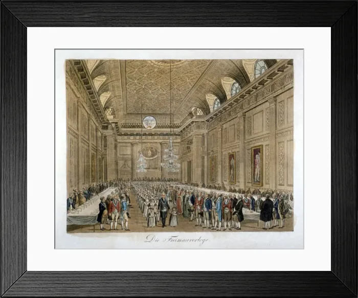 Framed Print : View of an event in the Freemasons Hall, Great Queen Street, Holborn, London, c1810 Framed Print : View of an event in the Freemasons Hall, Great Queen Street, Holborn, London, c1810