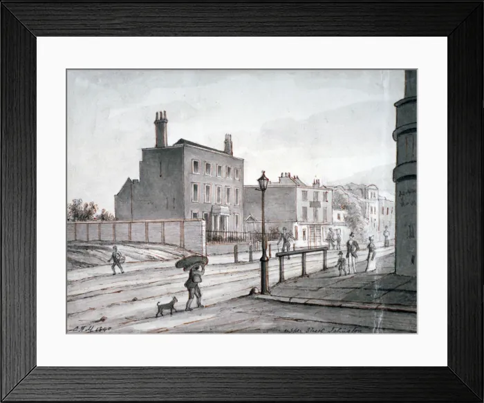 Framed Print : View of Upper Street, Islington, London, 1840. Artist: CH Matthews Framed Print : View of Upper Street, Islington, London, 1840. Artist: CH Matthews