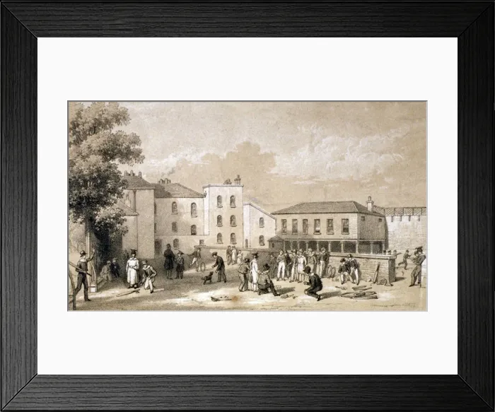 Framed Print : View of the playground of Burlington House and School, Fulham, London, c1825. Artist Framed Print : View of the playground of Burlington House and School, Fulham, London, c1825. Artist