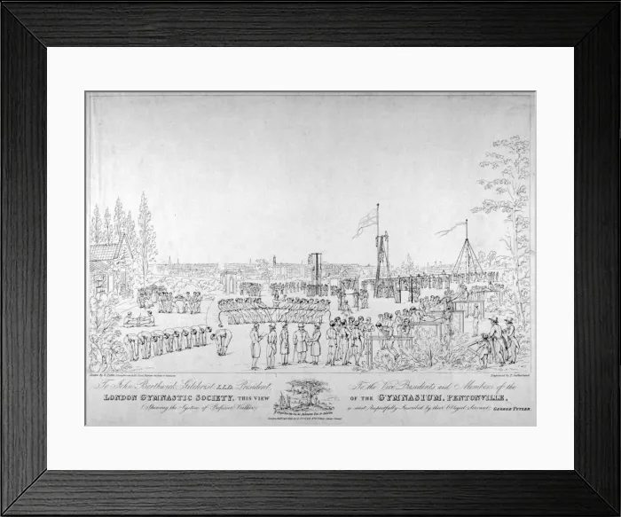 Framed Print : View of the London Gymnastic Society Gymnasium, Pentonville, London, 1826 Framed Print : View of the London Gymnastic Society Gymnasium, Pentonville, London, 1826