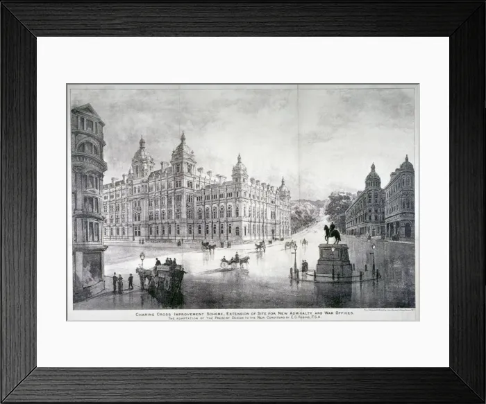 Framed Print : View of an improvement scheme for the area around Charing Cross, Westminster, London, c1860 Framed Print : View of an improvement scheme for the area around Charing Cross, Westminster, London, c1860
