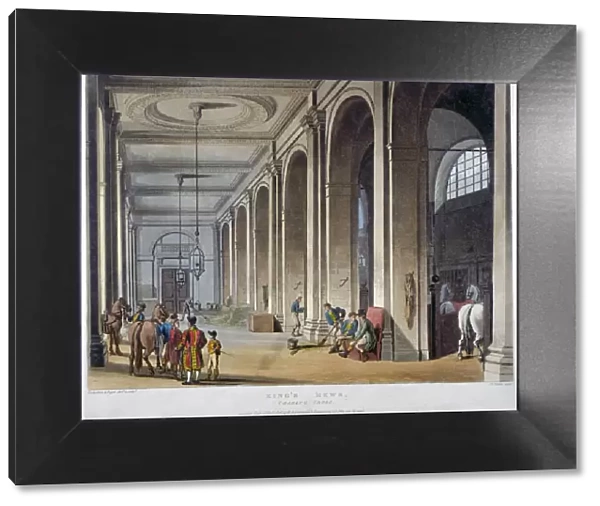 Interior view of the royal stables, Kings Mews, Charing Cross, Westminster, London, 1808